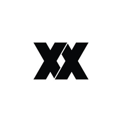 Letter XX simple logo design vector