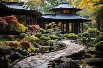 Zen Garden Retreat: Find serenity in a Zen garden, complete with carefully raked gravel, serene ponds, and perfectly placed stones.