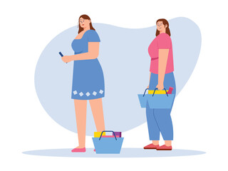 Shopping flat vector illustration. Online shopping, e-commerce, payment, delivery, order concept. People shopping flat vector illustrations