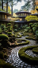 Zen Garden Retreat: Find serenity in a Zen garden, complete with carefully raked gravel, serene ponds, and perfectly placed stones.