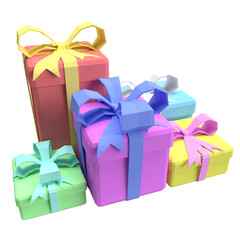 The gift box png image for celebration concept 3d rendering