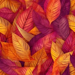 Fototapeta premium Colorful Autumn Leaves - Repeatable Pattern