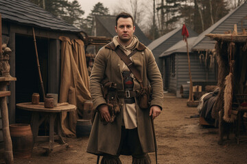 Life at a fur trading post in North American in historical colonial period of Canada and the United States. 