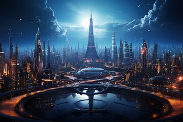 science fiction art using AI, featuring futuristic technology, space exploration, or otherworldly environments to transport viewers to distant realms.Generated with AI