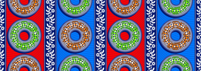 Fototapeta premium polka dots design, circle abstract african pattern background, textile art, tribal abstract hand-draw, hawaii summer fashion artwork for Fabric print, clothes, scarf, shawl, carpet, bag