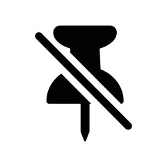 Unpin icon vector, unpin icon flat trendy illustration isolated on white background.