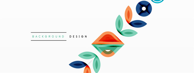 Colorful triangles and circles abstract background. Design for wallpaper, banner, background, landing page, wall art, invitation, prints, posters