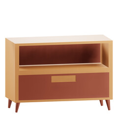 3d drawer illustration with transparent background