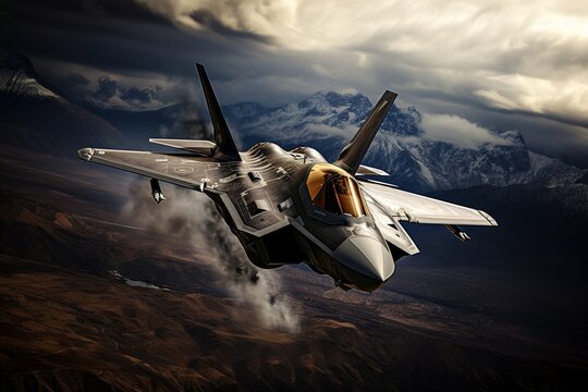 F35 Lightning II, stealth fighter ,advanced technology, aerodynamic design, stealthy missions, dominance in the sky,dogfight , fighter jet, future of aerial warfare.