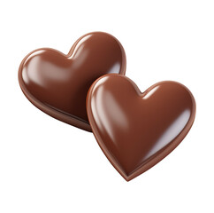 Heart shaped chocolates on transparent or white background, png