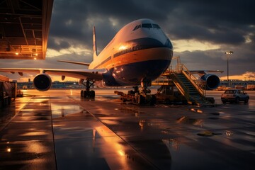 Cargo Plane Loading at an Airport, Generative AI