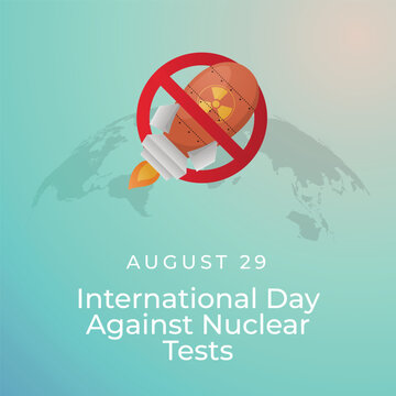 vector graphic of International Day against Nuclear Tests good for International Day against Nuclear Tests celebration. flat design. flyer design.flat illustration.