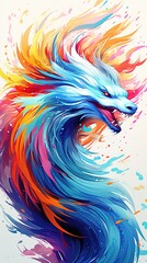 Dragon abstract art, Abstract Watercolor, create a unique and dynamic wallpaper. Generated with AI