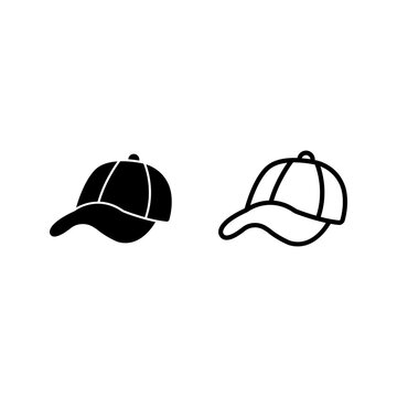 Baseball hat sketch icon for web, mobile and infographics color editable