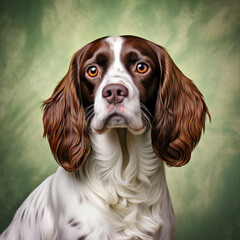 A mellow English Springer Spaniel radiates calmness and peace.