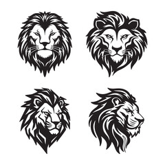 Set of lion logo vector 