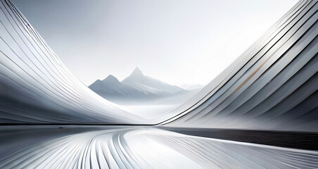 abstract background with mountains and metal lines