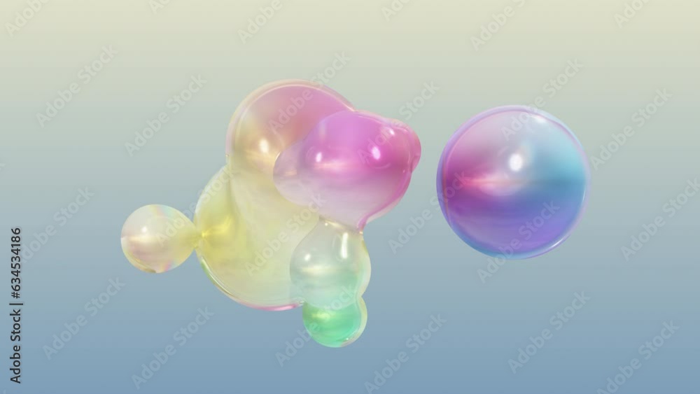 Aufkleber a metaball animation that morphs liquid blobs. background of 3d abstract colorful metaballs. in 4k u