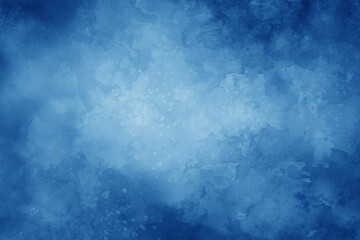 Blue and white background. Cloudy watercolor painted texture in abstract background design.  - 634534124