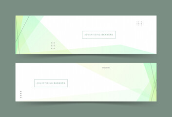 Banner background template, colorful, 2 collections set, yellow and green transparent   gradation, memphis, eps 10