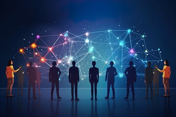 Fototapeta premium abstract graphic of team collaboration business. Generative AI