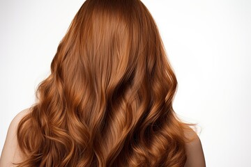 Fototapeta premium Brown hair on white isolated background