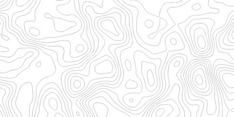 White abstract topographic map contour in lines and contours isolated on transparent. Black and white topography contour lines map isolated on white background.