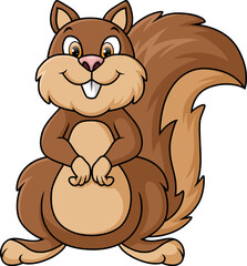 Cute squirrel cartoon isolated on white background