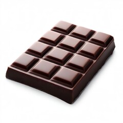 Dark chocolate bar isolated on white background