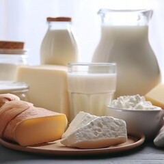 Dairy products on the table