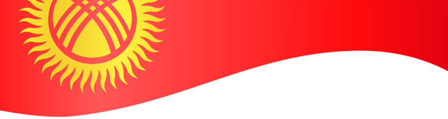 Kyrgyzstan flag wave isolated on png or transparent background