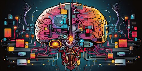 Artificial intelligence AI robotic computer brain