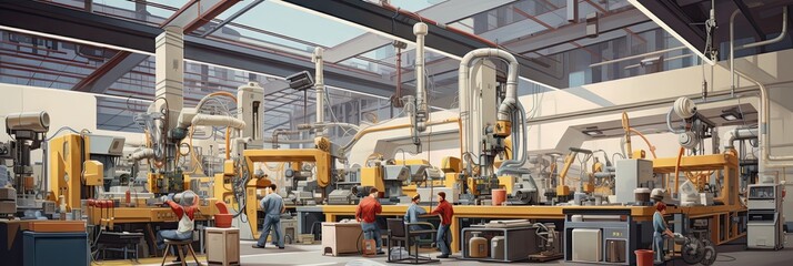 Industrial factory mockup for automation