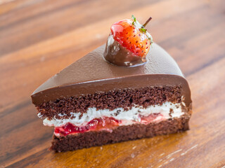 chocolate cake decorate with strawberry