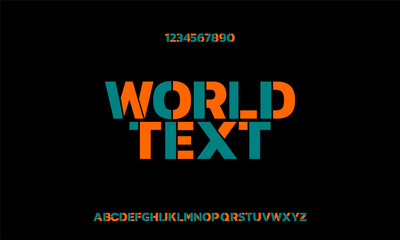 Modern abstract digital alphabet font. Minimal technology typography, Creative urban sport fashion futuristic font and with numbers. vector