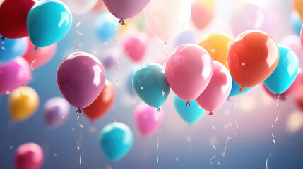 Happy Birthday colorful balloons background