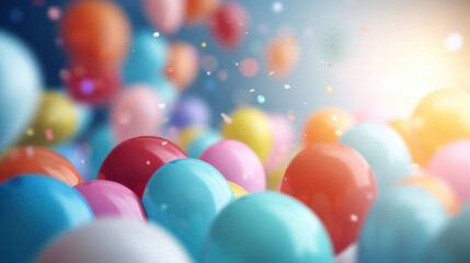 Fototapeta na wymiar Happy Birthday colorful balloons background