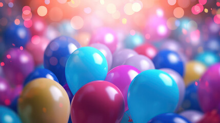 Happy Birthday colorful balloons background