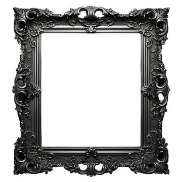Black Frame. Transparent Inside and Background 4