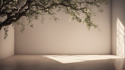 room with a tree