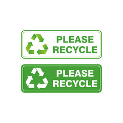 Please Recycle Sign Illustration Vector