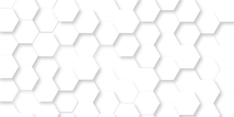 Abstract White 3d hexagon abstract background. white paper texture and futuristic. Background with hexagons. Abstract background with lines. white texture background.