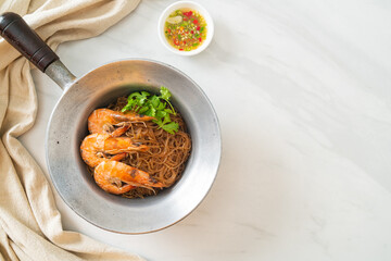 Casseroled or Baked Shrimp with Glass Noodles