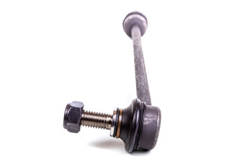 Stabilizer bar with ball joint, spare parts for mechanical repair and replacement of the car. on a white background