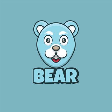cute and handsome bear icon logo mascot illustration design