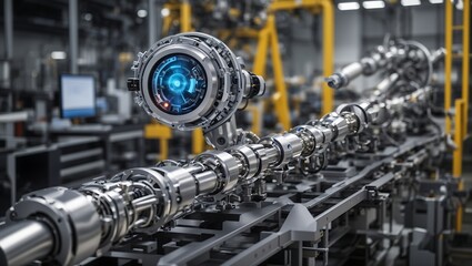 Fototapeta premium Industrial Revolution 4.0: AI Advancements Transforming Workflows for Unprecedented Speed and Accuracy in a New Era of Industry