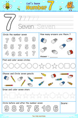 Fun learning number seven