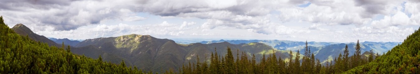 panorama of the mountains in autumn