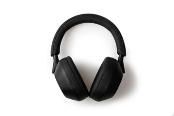 Wireless Over-Ear (full size) Headphones, Black color isolated on white background