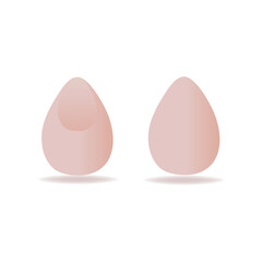 Set Light nude pink make-up sponge isolated on white background. beauty blender